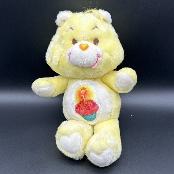 Vintage 1983 Care Bears Birthday Cupcake Plush 13" Stuffed Animal Yellow Kenner - Picture 1 of 7